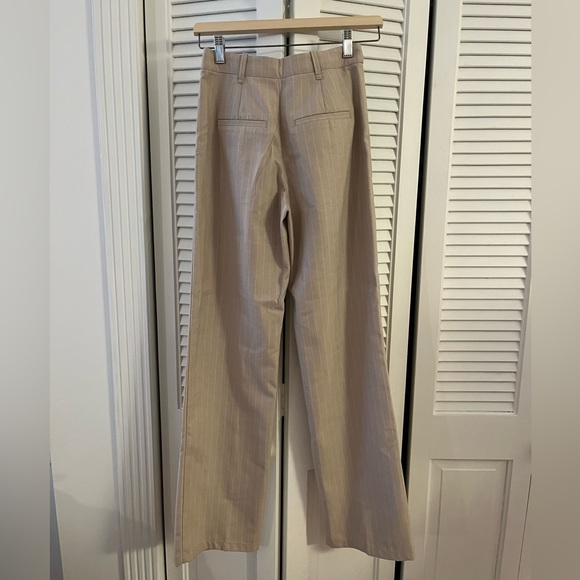 Bershka Mid-Rise Pinstripe Trousers - Picture 3 of 3